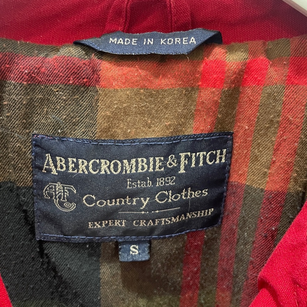 VTG red Abercrombie & Fitch Country Clothes barn chore jacket corduroy collar - Picture 2 of 6